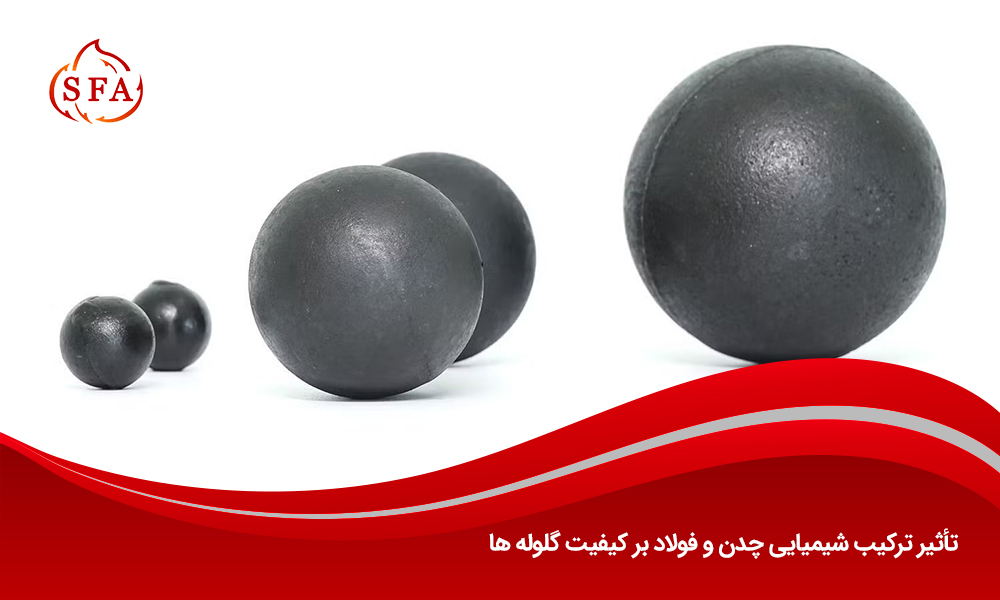 تأثیر ترکیب شیمیایی چدن و فولاد بر کیفیت گلوله‌ ها