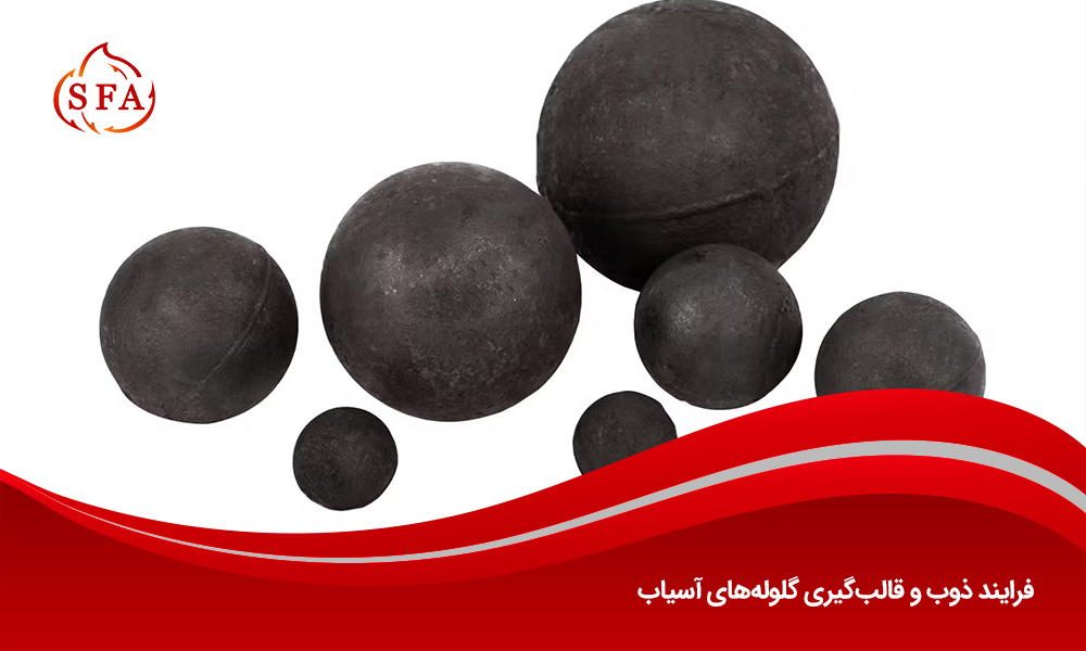 فرایند ذوب و قالب‌گیری گلوله‌های آسیاب